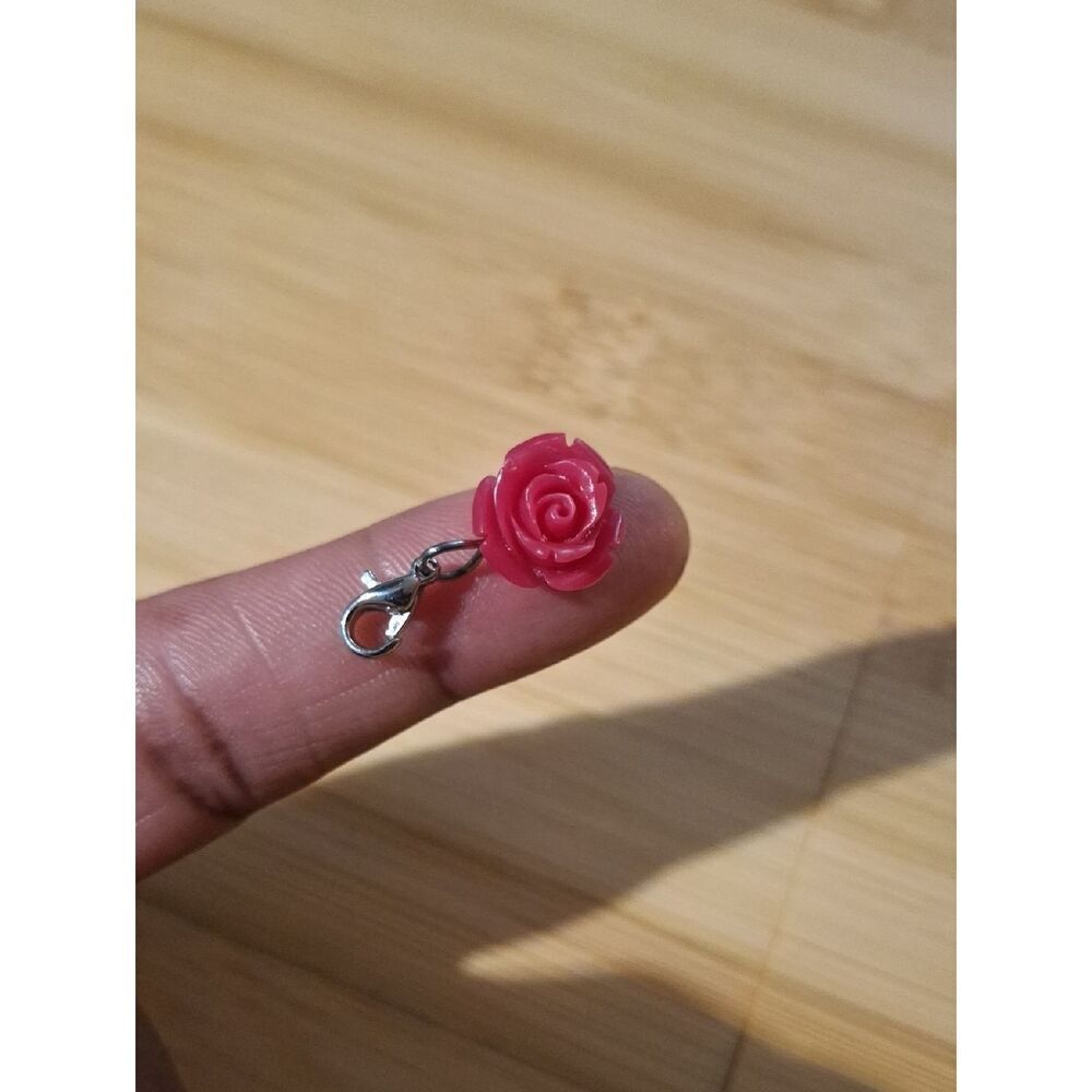 Red Rose Dangle For Floating Lockets - Picture 3 of 3